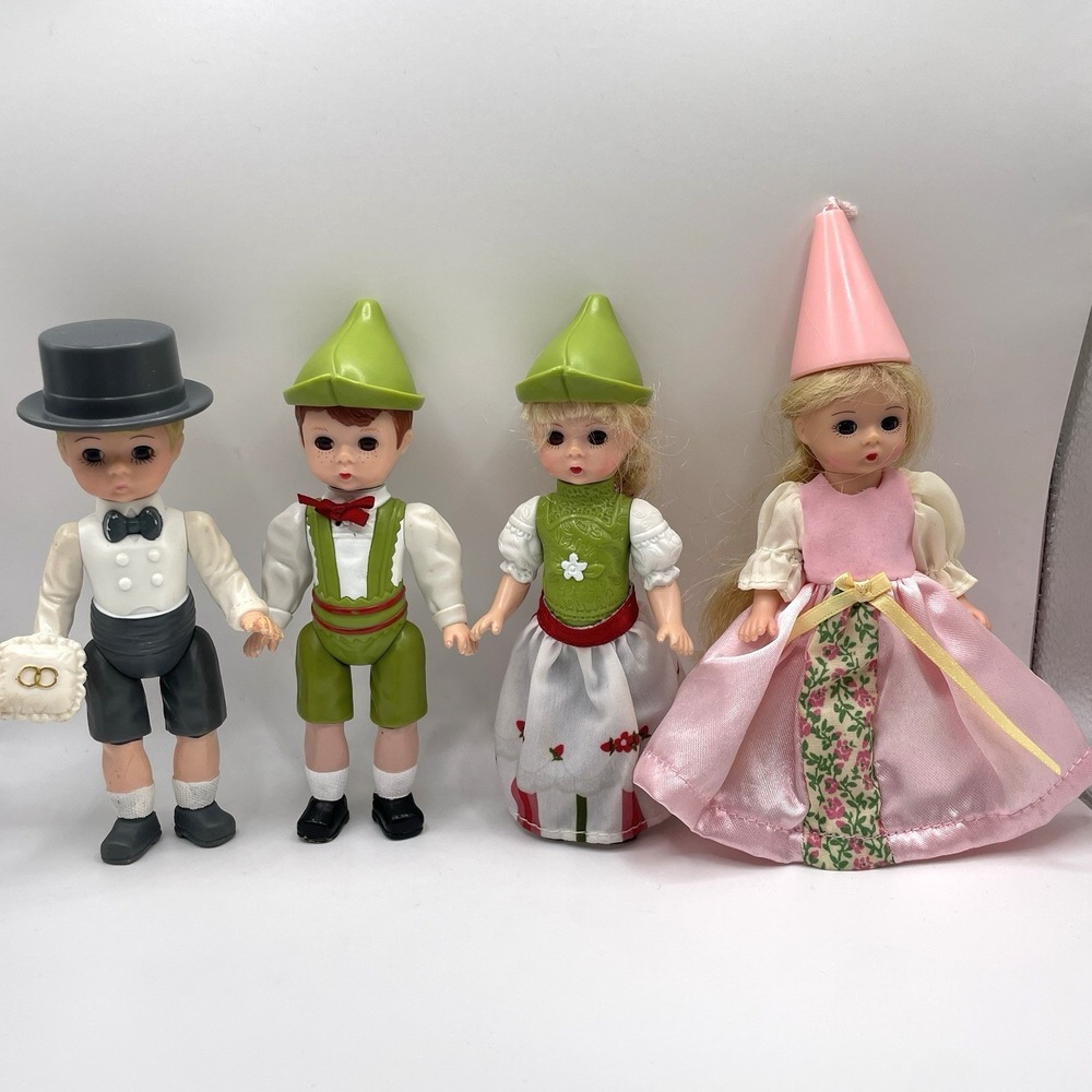 2008 McDonalds Madame Alexander Doll LOT of 4 Rapunzel Hansel Gretel Wedding‎
